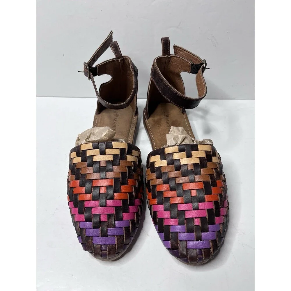 Manitobah Gabriel Frey Multicolor Woven Leather Sandals Women’s Size 9 - Picture 3 of 16